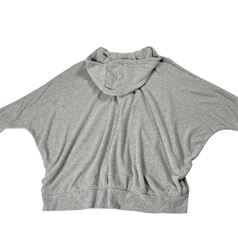 Chaser Love Cloth Lace Up Oversized Gray Dolman Sleeve Hoodie Large